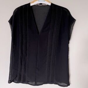 All Saints brand NWOT sheer pintuck blouse